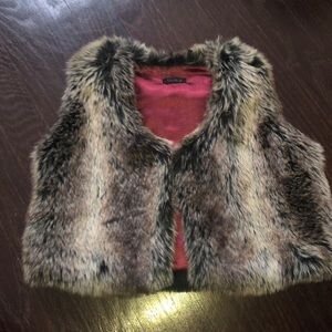 IKKS girls faux fur vest